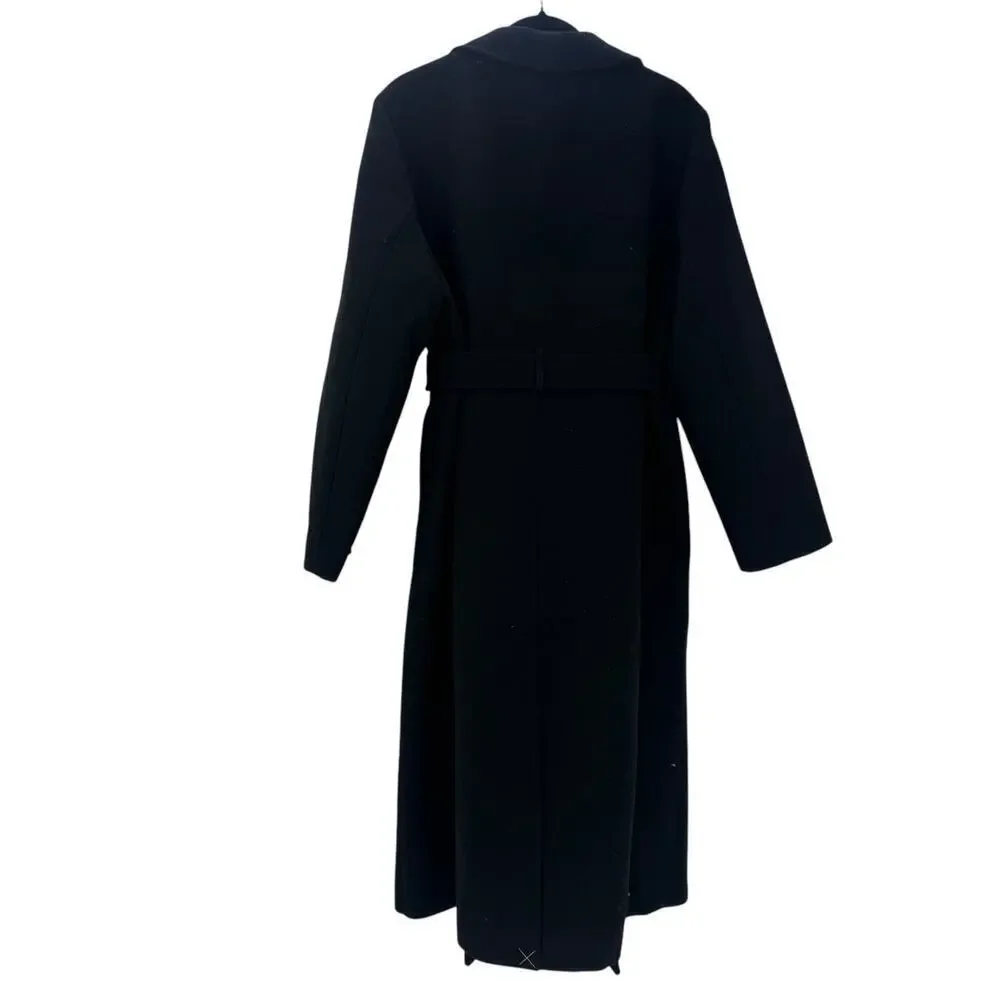 J. Crew Factory Belted Wool-Blend Trench Coat Long Sleeve Black Size 20 NWT